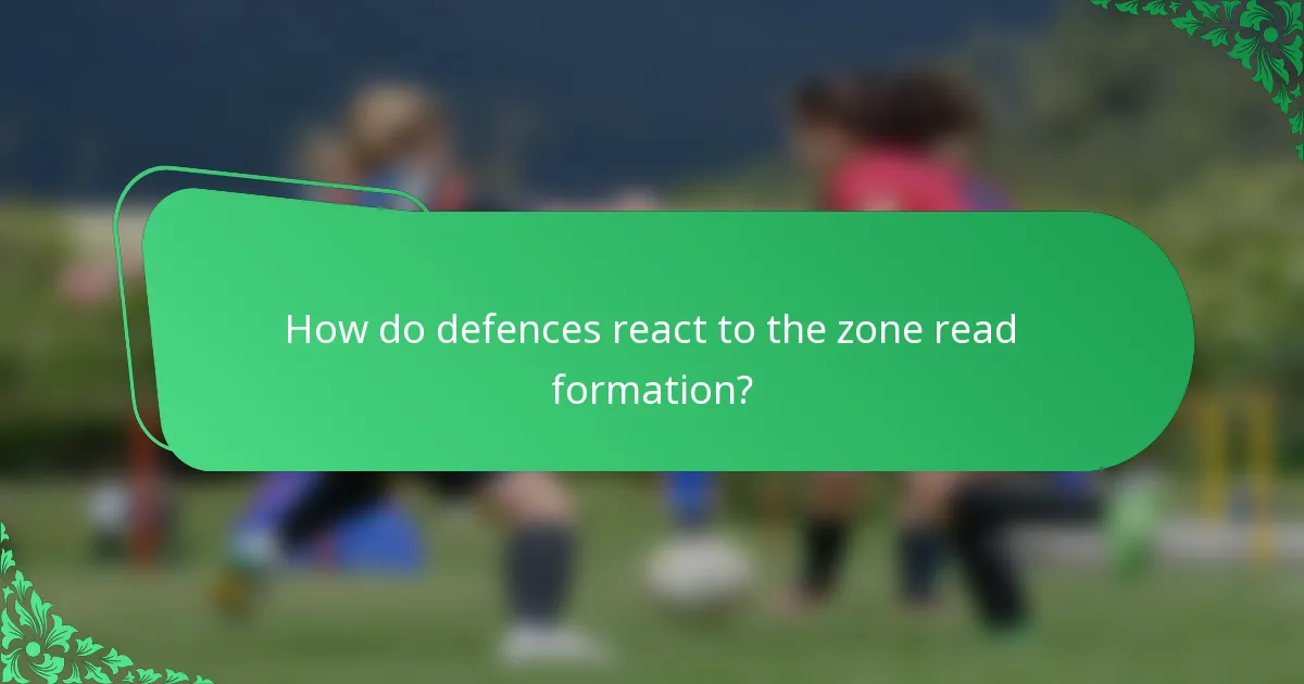 How do defences react to the zone read formation?