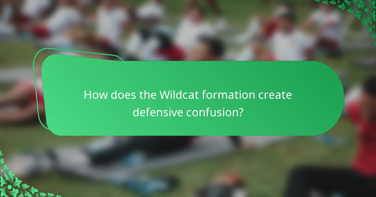 How does the Wildcat formation create defensive confusion?